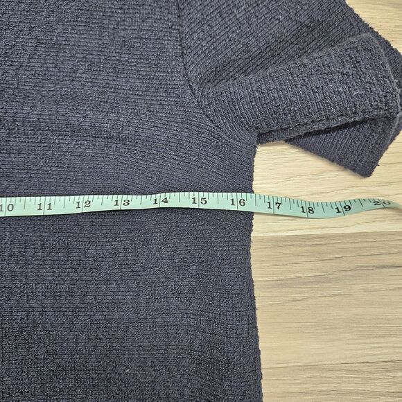 BANANA REPUBLIC Womens Navy Blue Textured Layered Zip Blouse Size XS - Picture 2 of 6